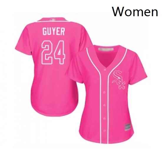 Womens Chicago White Sox 24 Brandon Guyer Replica Pink Fashion Cool Base Baseball Jersey